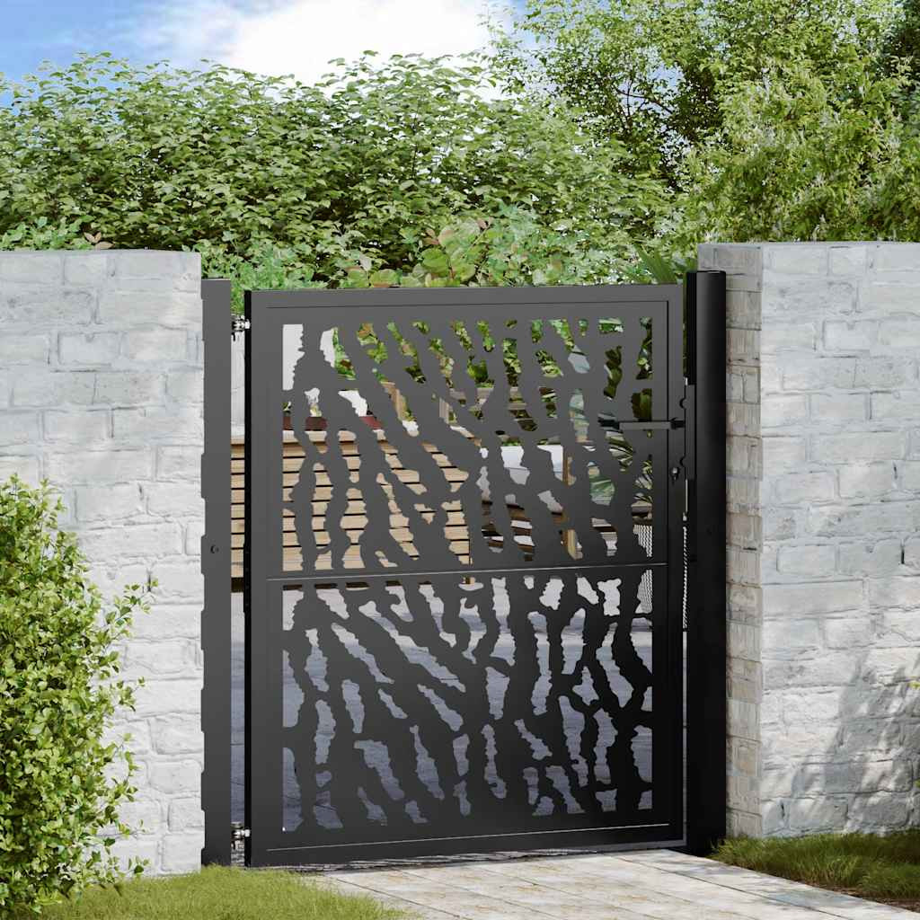 vidaXL Gartentor Schwarz 100x100 cm Stahl Trace Design