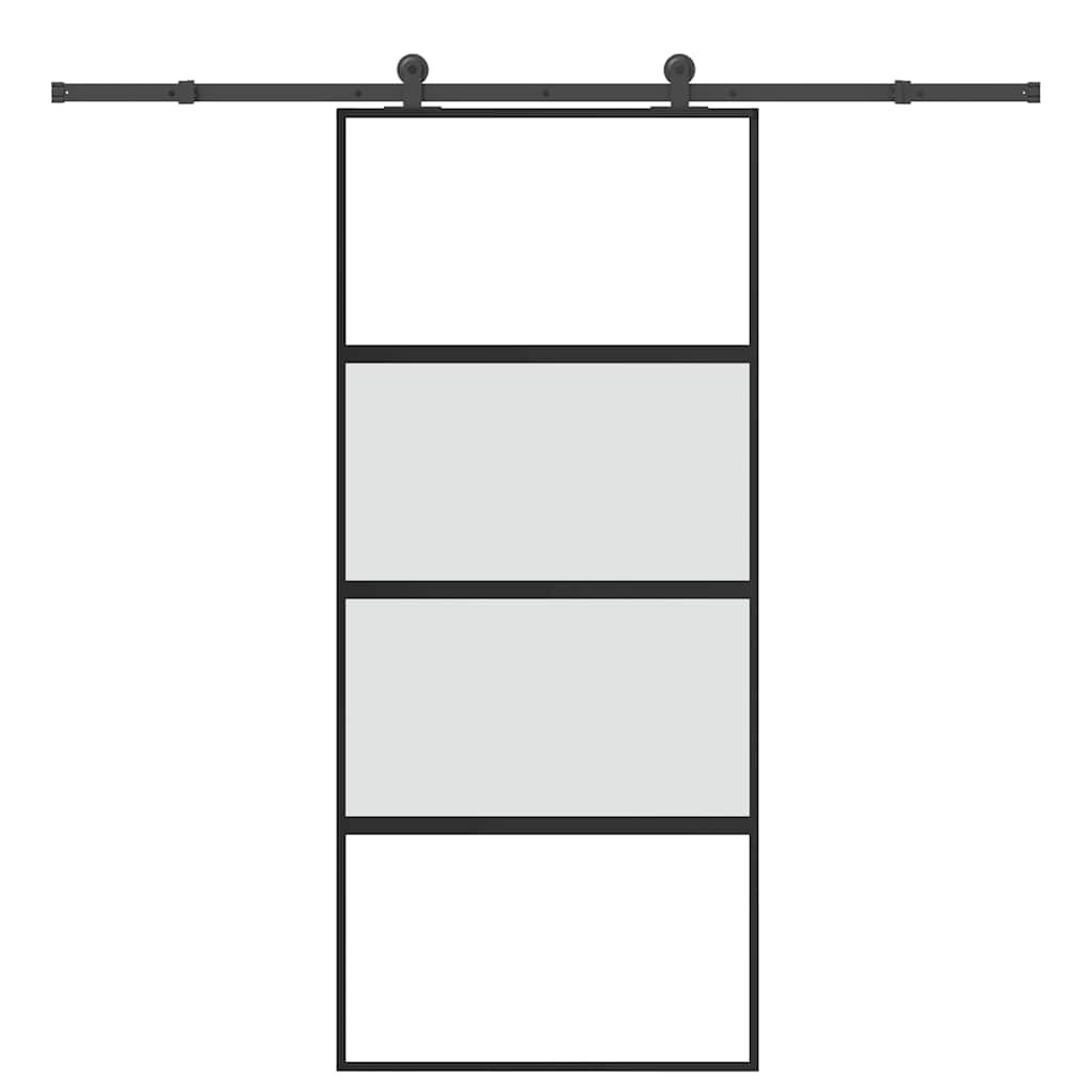 vidaXL Schiebetür mit Beschlag 90x205 cm Hartglas & Aluminium