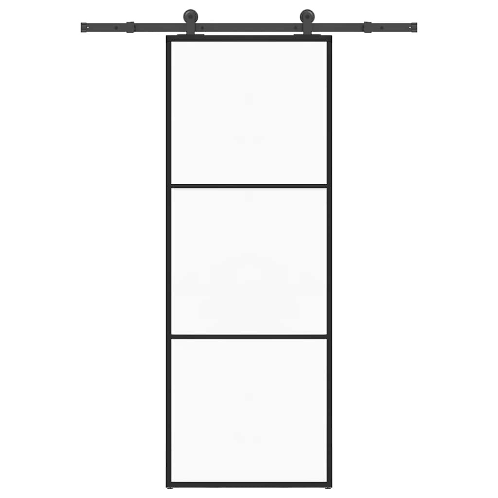 vidaXL Schiebetür mit Beschlag 76x205 cm ESG-Glas & Aluminium