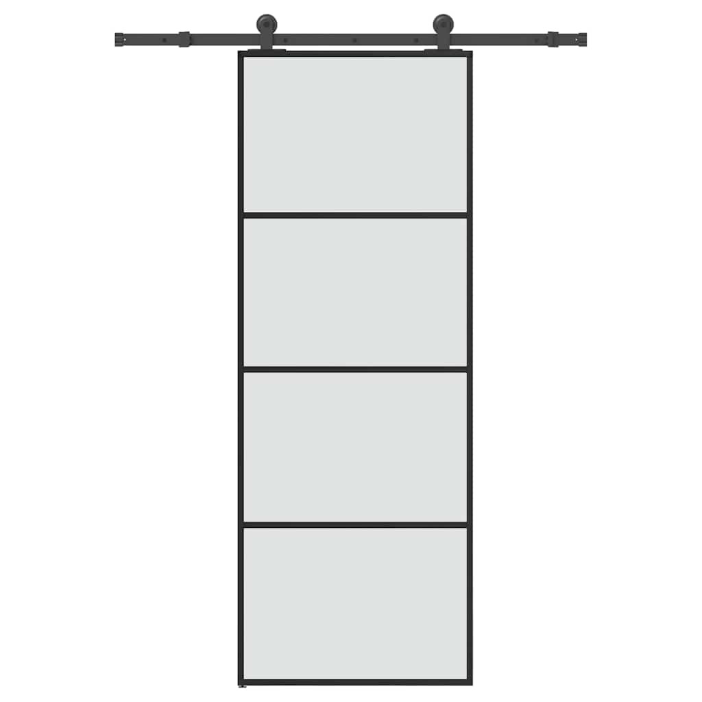 vidaXL Schiebetür mit Beschlag 76x205 cm ESG-Glas & Aluminium