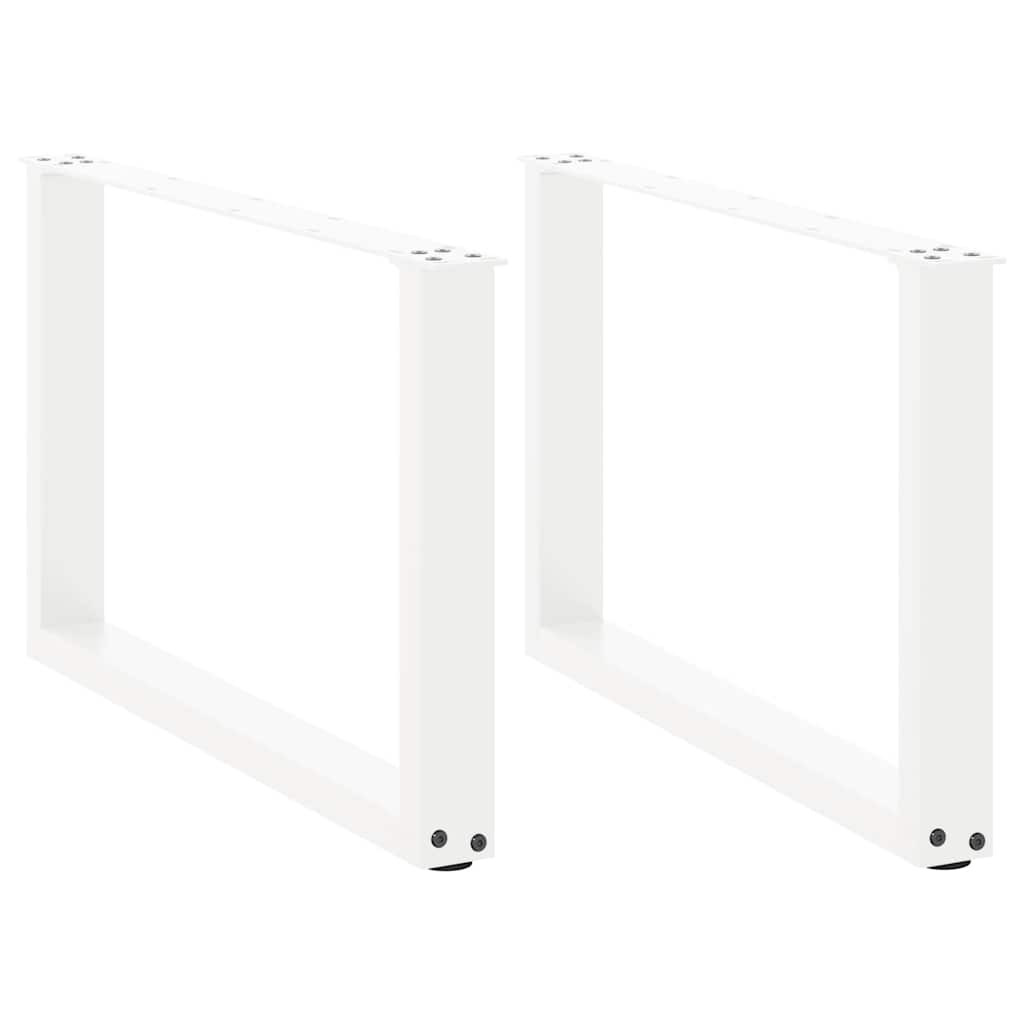 vidaXL Couchtischbeine U-Form 2 Stk. Weiß 60x(42-43) cm Stahl