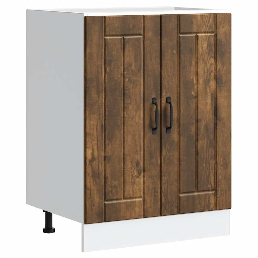 vidaXL Spülenunterschrank Lucca Räuchereiche Holzwerkstoff