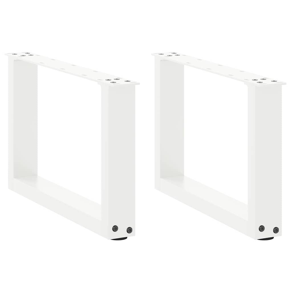 vidaXL Couchtischbeine U-Form 2 Stk. Weiß 50x(30-31) cm Stahl