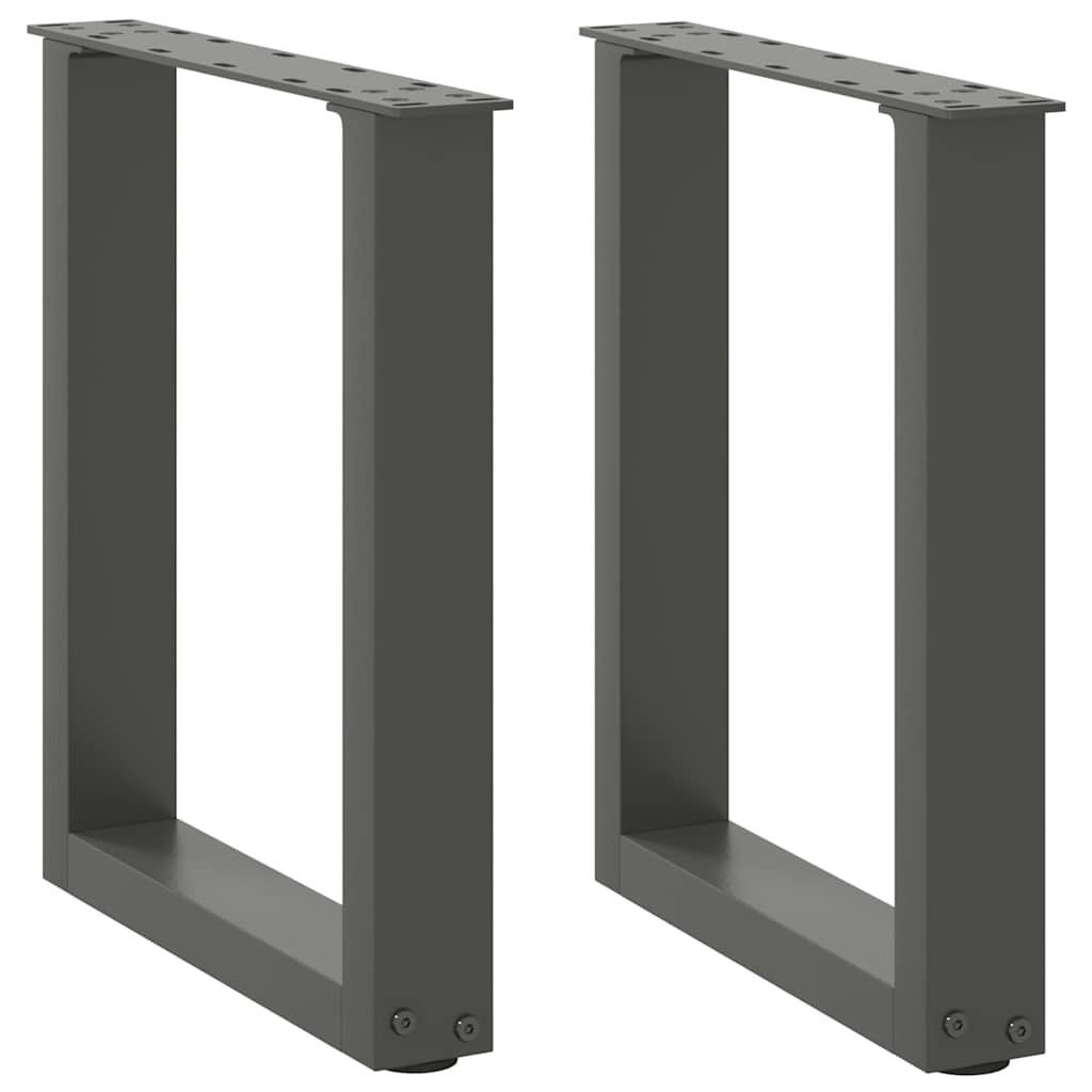 vidaXL Couchtischbeine U-Form 2 Stk. Anthrazit 38x(42-43) cm Stahl