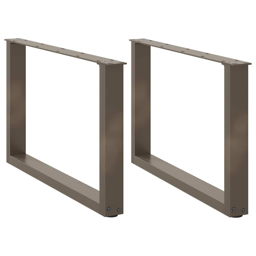 vidaXL Couchtischbeine U-Form 2 Stk. Naturstahl 60x(42-43) cm Stahl