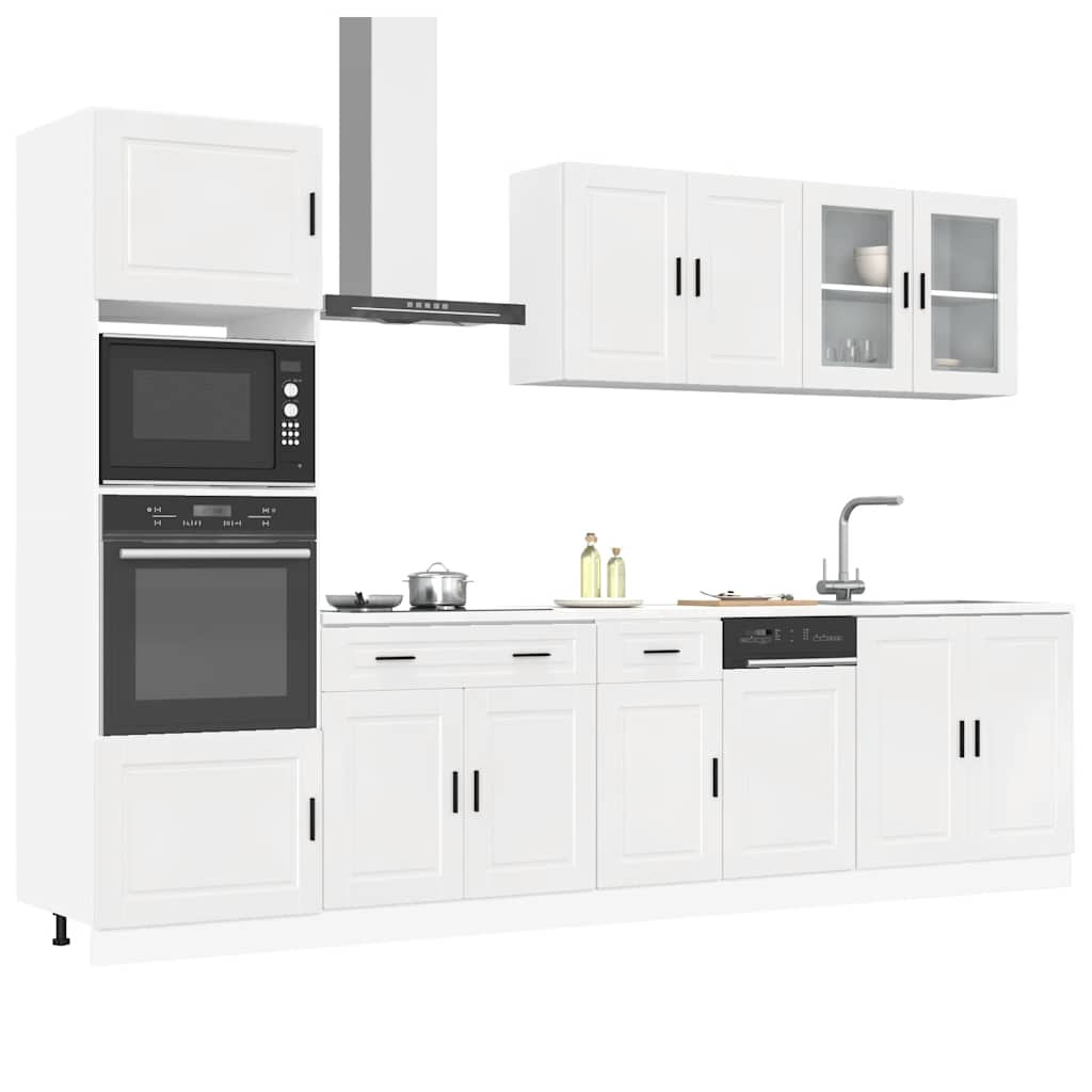 vidaXL 7-tlg. Küchenschrank-Set Kalmar Hochglanz-Weiß Holzwerkstoff