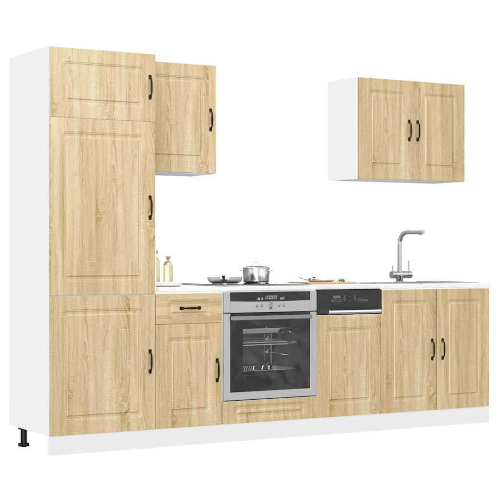 vidaXL 7-tlg. Küchenschrank-Set Kalmar Sonoma-Eiche Holzwerkstoff