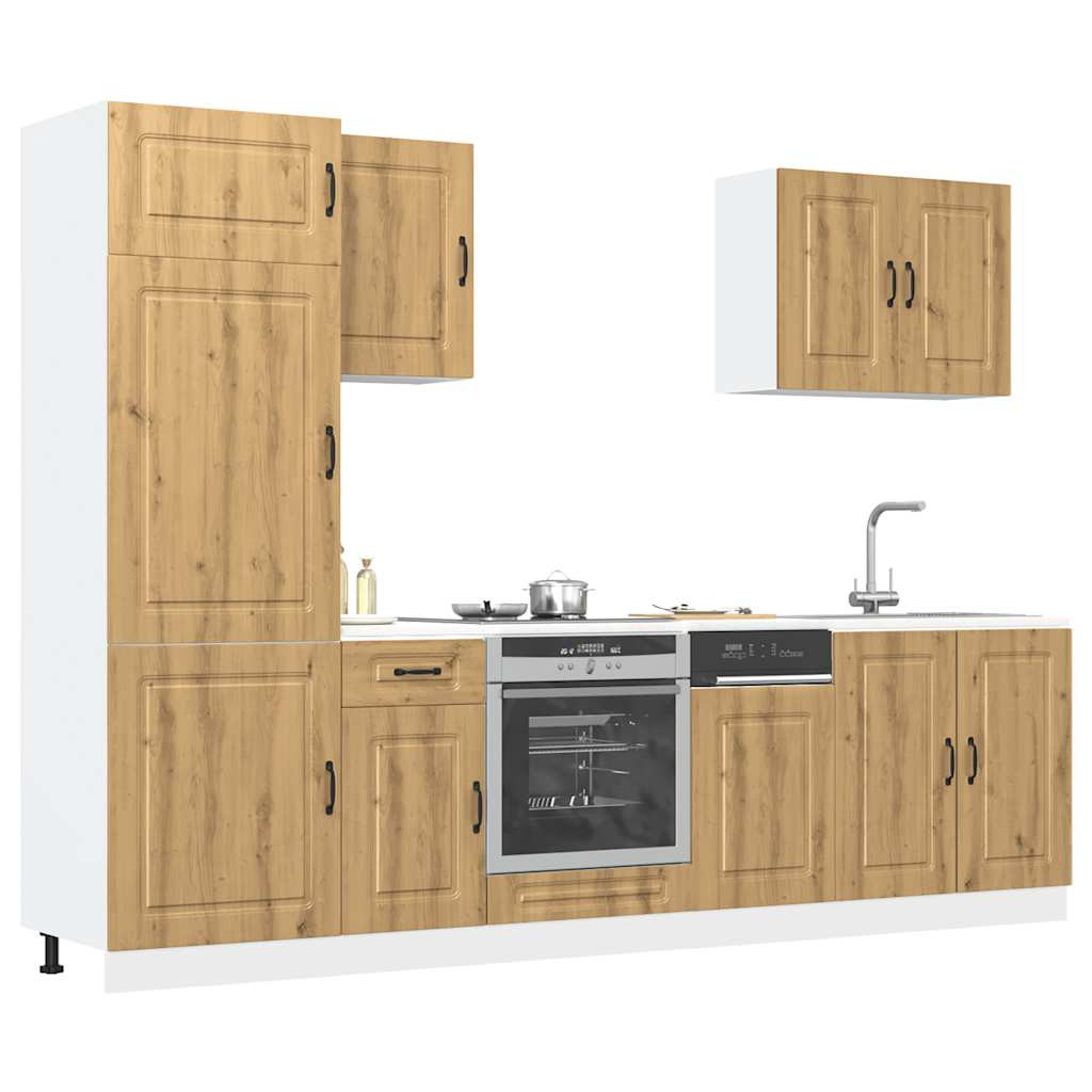 vidaXL 7-tlg. Küchenschrank-Set Kalmar Artisan-Eiche Holzwerkstoff