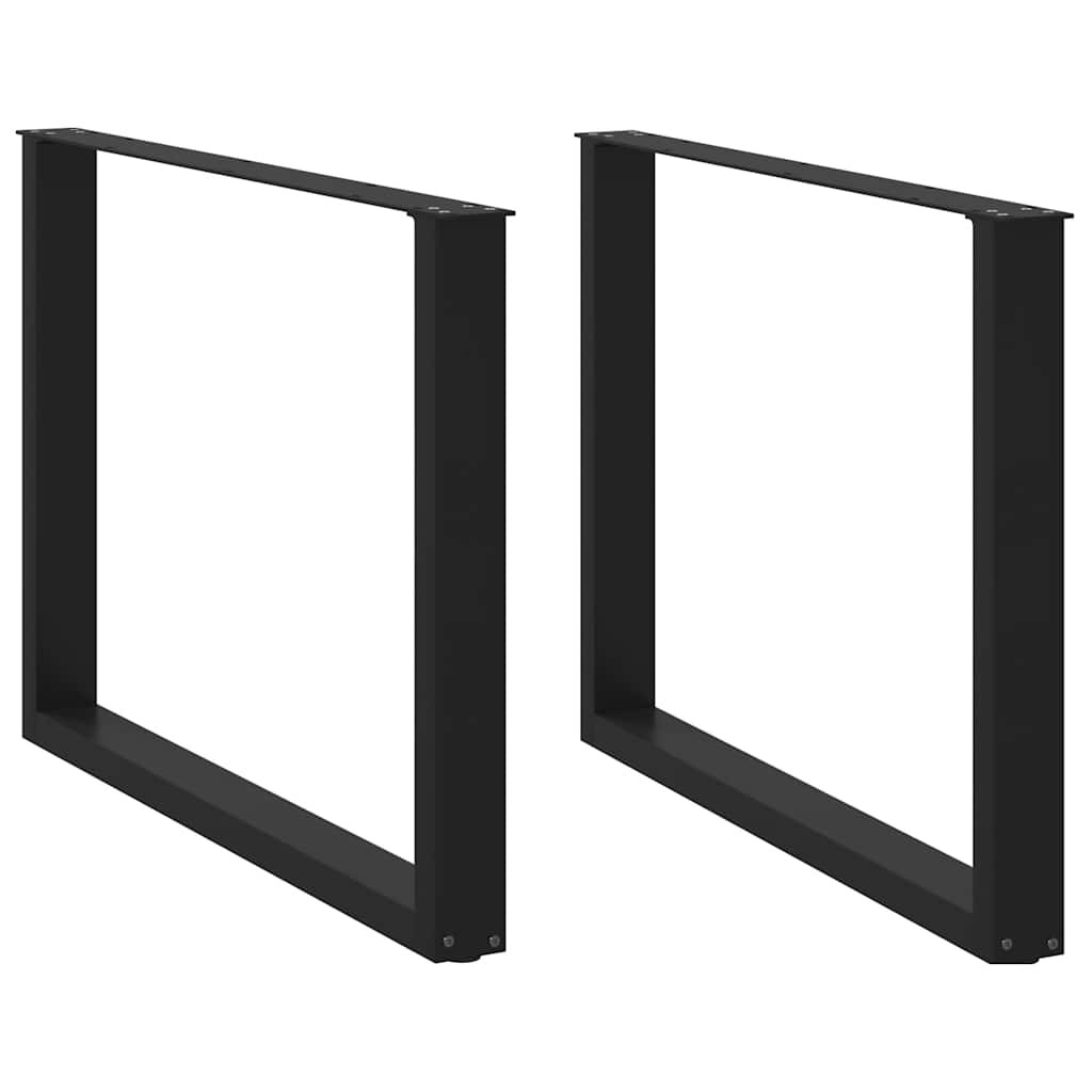 vidaXL Esstischbeine U-Form 2 Stk. Schwarz 100x(72-73) cm Stahl