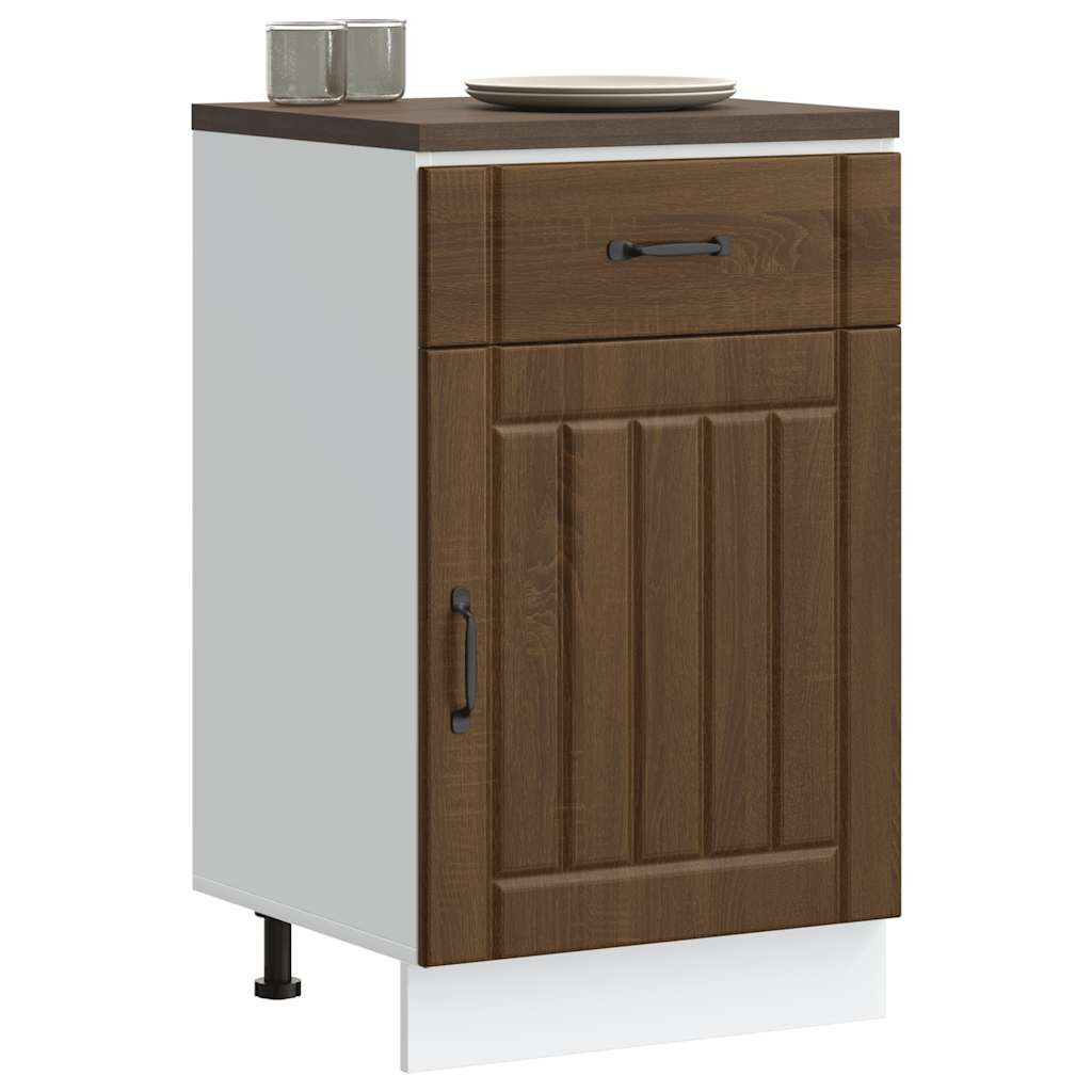 vidaXL Küchen-Unterschrank Lucca Braun Eichen-Optik Holzwerkstoff
