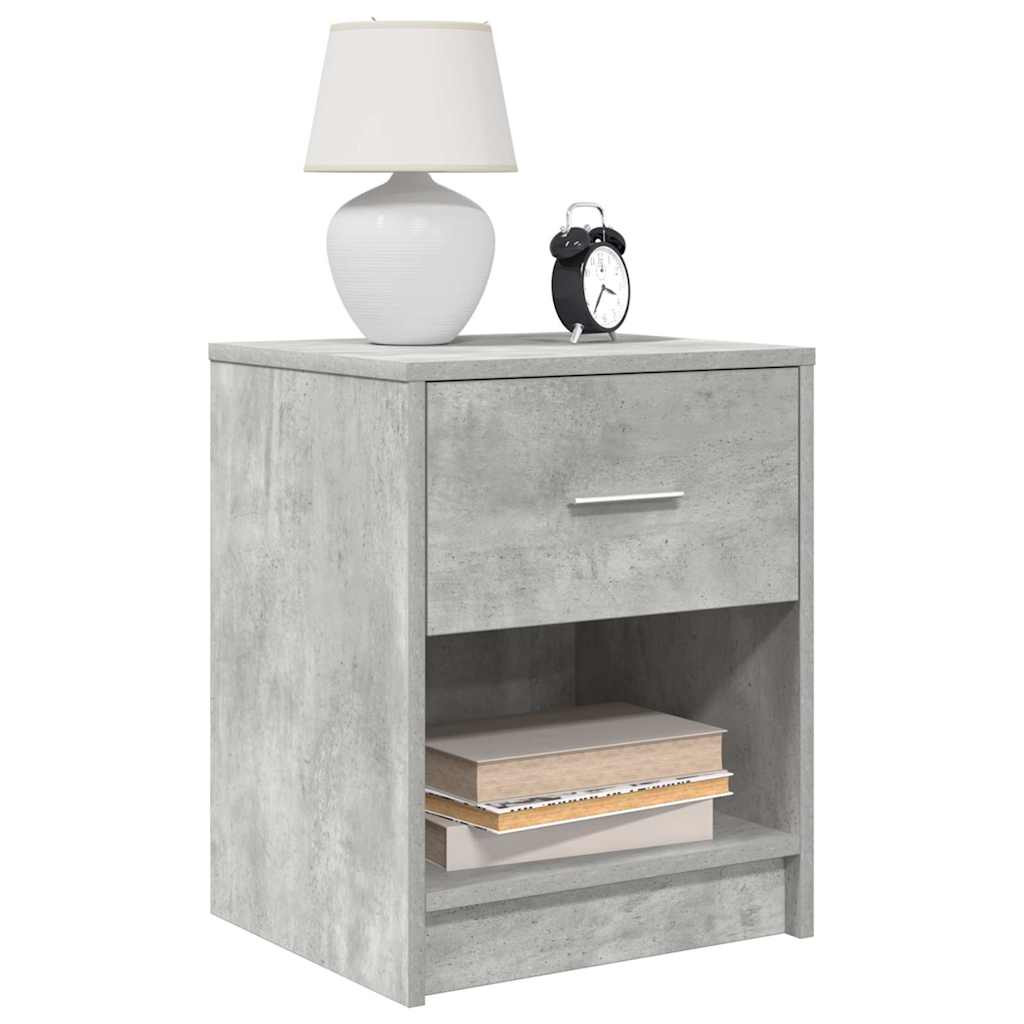 vidaXL Nachttische 2 Stk. mit Schublade Betongrau 40x34x50 cm