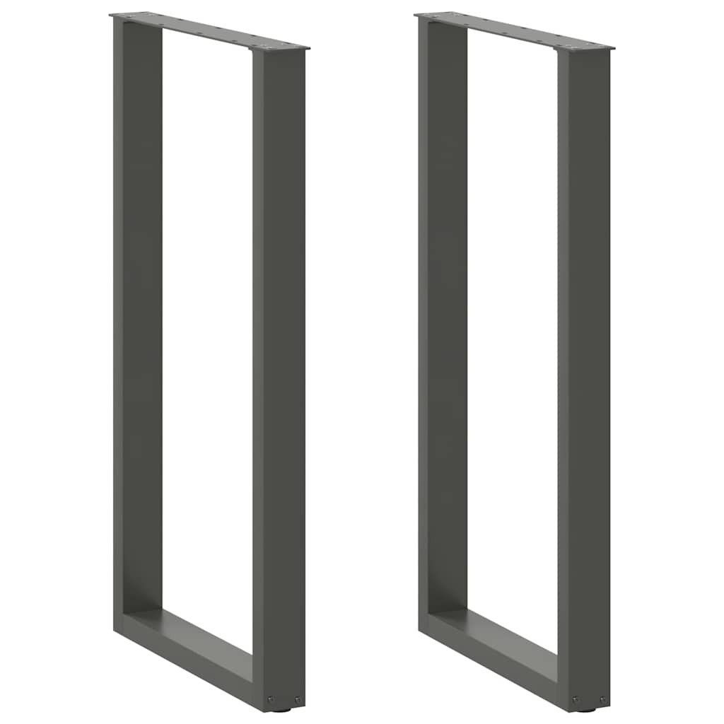 vidaXL Bartischbeine U-Form 2 Stk. Anthrazit 60x(110-111) cm Stahl