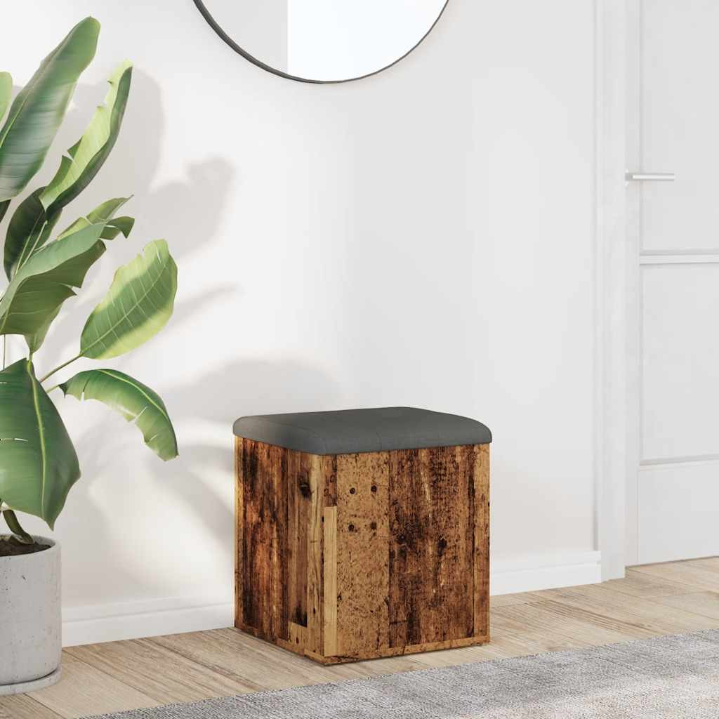 vidaXL Sitzbank mit Stauraum Altholz-Optik 42x42x45 cm Holzwerkstoff
