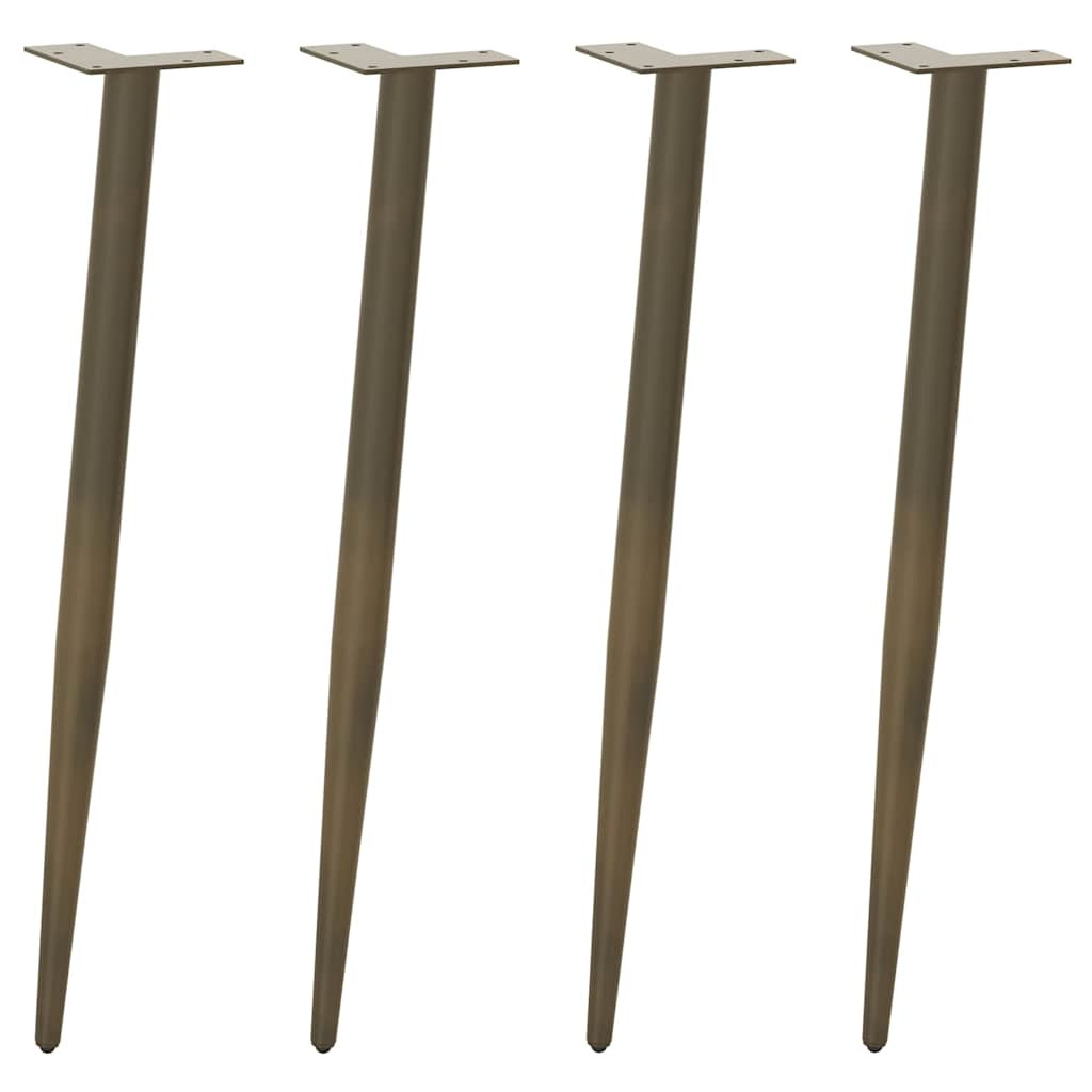 vidaXL Konsolentisch Beine Konische Form 4 Stück Naturstahl 72-73cm Stahl