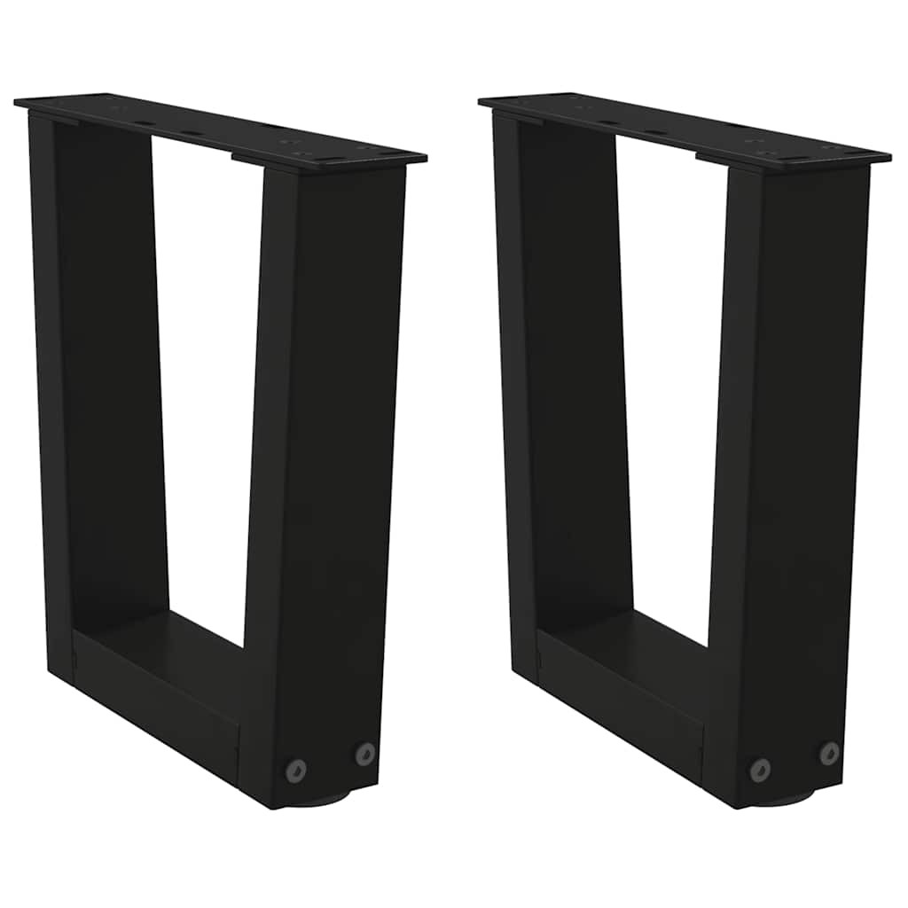 vidaXL Couchtischbeine V-Form 2 Stück Schwarz 30x(30-31,3) cm Stahl