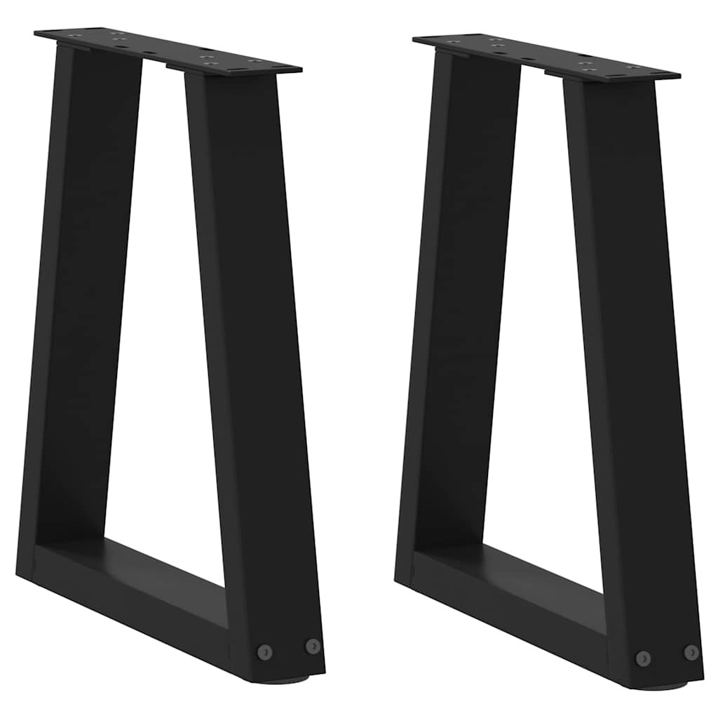 vidaXL Couchtischbeine V-Form 2 Stück Schwarz 38x(42-43,3) cm Stahl