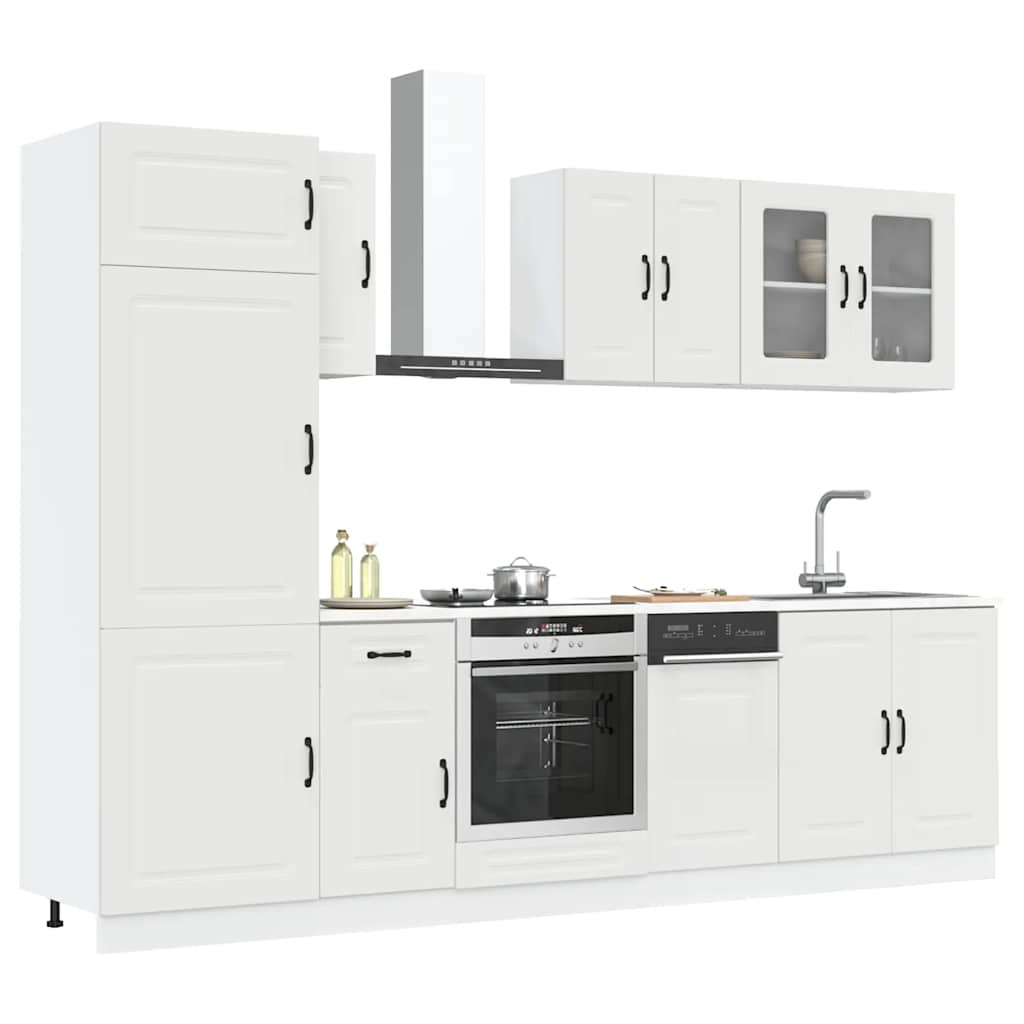 vidaXL 8-tlg. Küchenschrank-Set Kalmar Weiß Holzwerkstoff