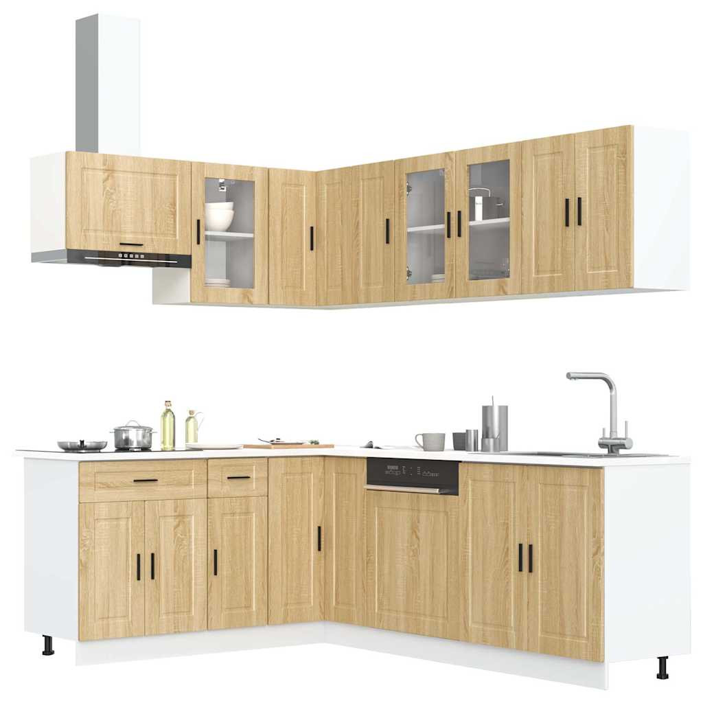 vidaXL 11-tlg. Küchenschrank-Set Porto Sonoma-Eiche Holzwerkstoff