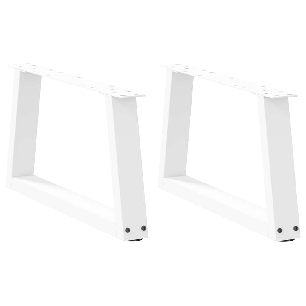vidaXL Couchtischbeine V-Form 2 Stück Weiß 60x(30-31,3) cm Stahl