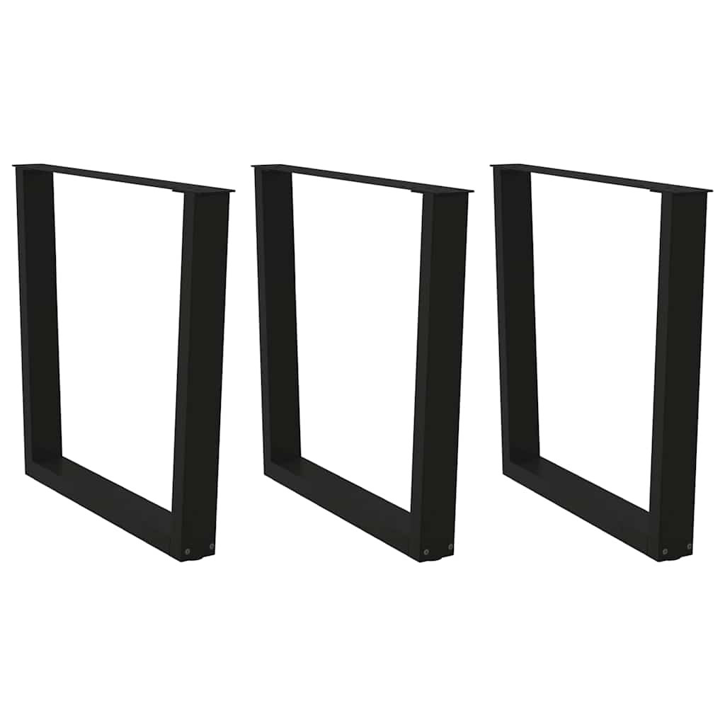vidaXL Esstischbeine V-Form 3 Stück Schwarz 90x(72-73,3) cm Stahl