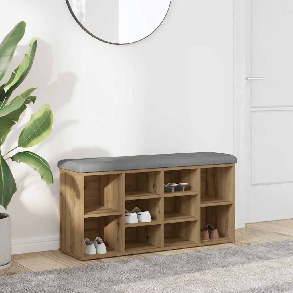 vidaXL Schuhbank Artisan-Eiche 102x32x50 cm Holzwerkstoff