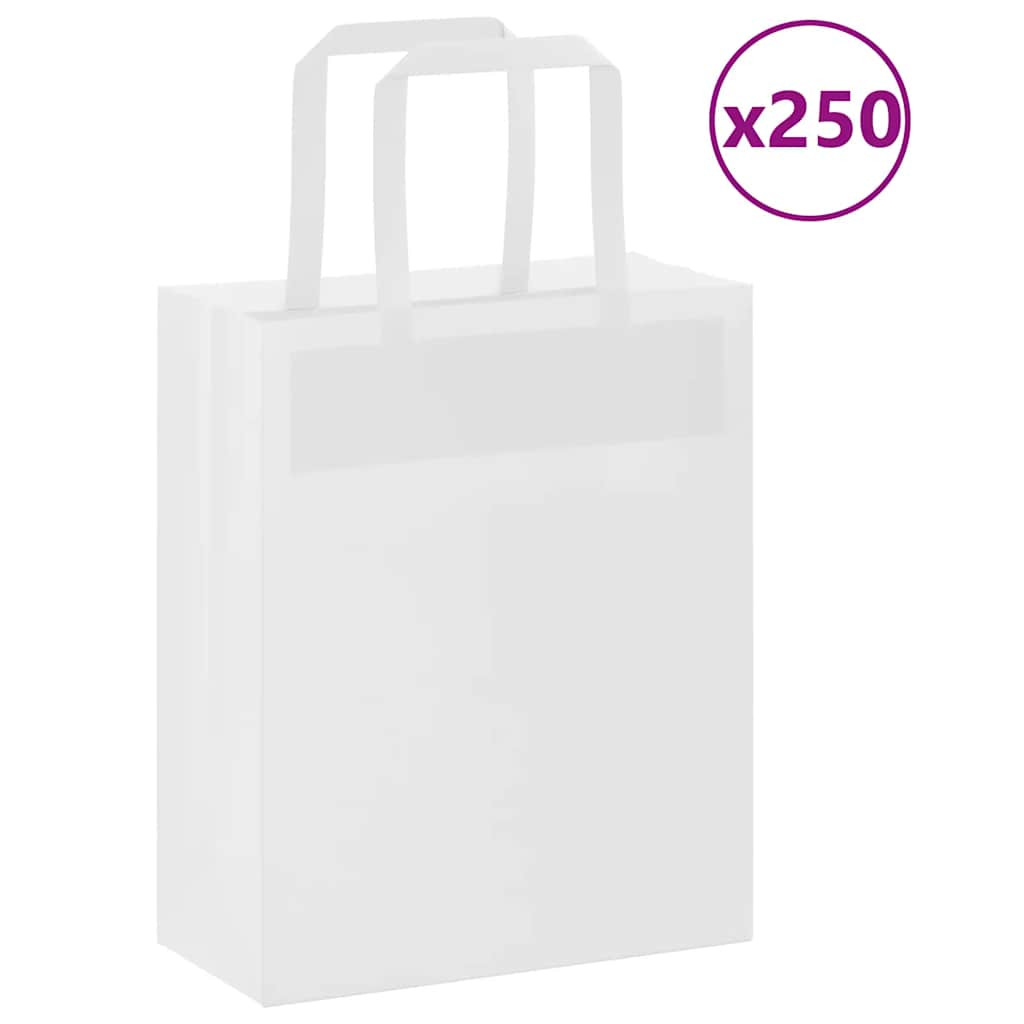 vidaXL Papiertragetaschen 250 Stk. mit Henkeln Weiß 18x8x22 cm