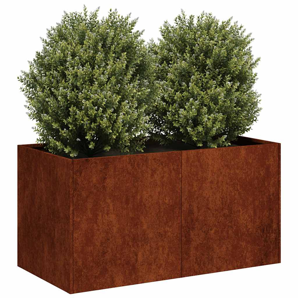 vidaXL Pflanzkübel Rostig 80x40x40 cm Wetterfester Stahl