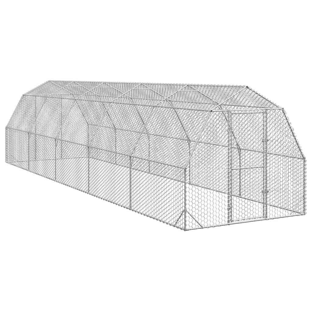 vidaXL Hühnerstall 2,5x10x2,25 m Verzinkter Stahl