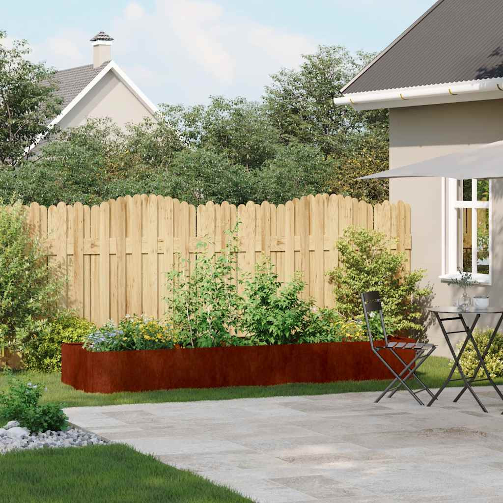 vidaXL Pflanzkübel Rostig 280x80x40 cm Wetterfester Stahl