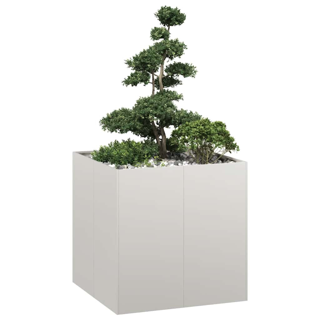 vidaXL Pflanzkübel 80x80x80 cm Edelstahl