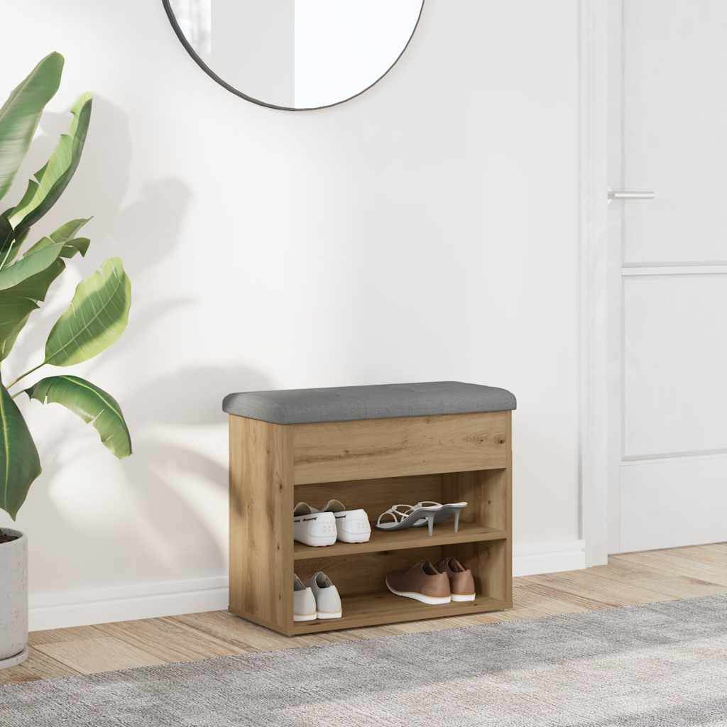 vidaXL Schuhbank Artisan-Eiche 62x32x50 cm Holzwerkstoff