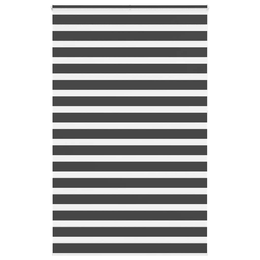 vidaXL Doppelrollo Schwarz 145x230 cm Stoffbreite 140,9 cm Polyester