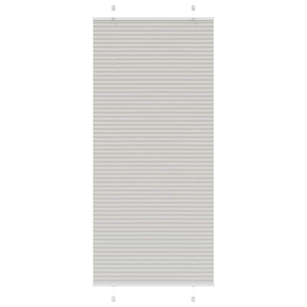 vidaXL Plissee Hellgrau 90x200 cm Stoffbreite 89,4 cm Polyester