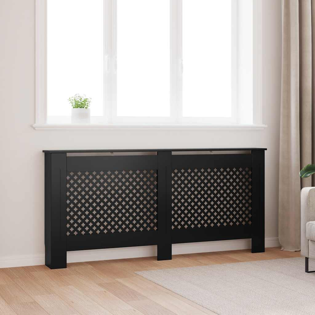 vidaXL Heizkörperverkleidung Schwarz 172x19x81,5 cm MDF