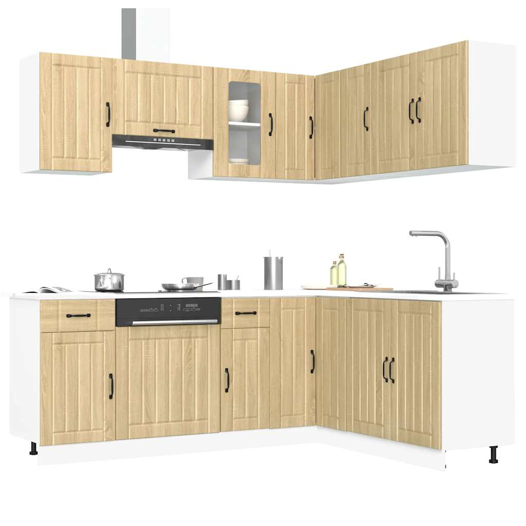 vidaXL 11-tlg. Küchenschrank-Set Kalmar Sonoma-Eiche Holzwerkstoff
