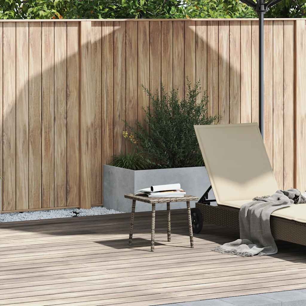 vidaXL Garten-Couchtisch Rechteckig Grau 40x40x37 cm Poly Rattan