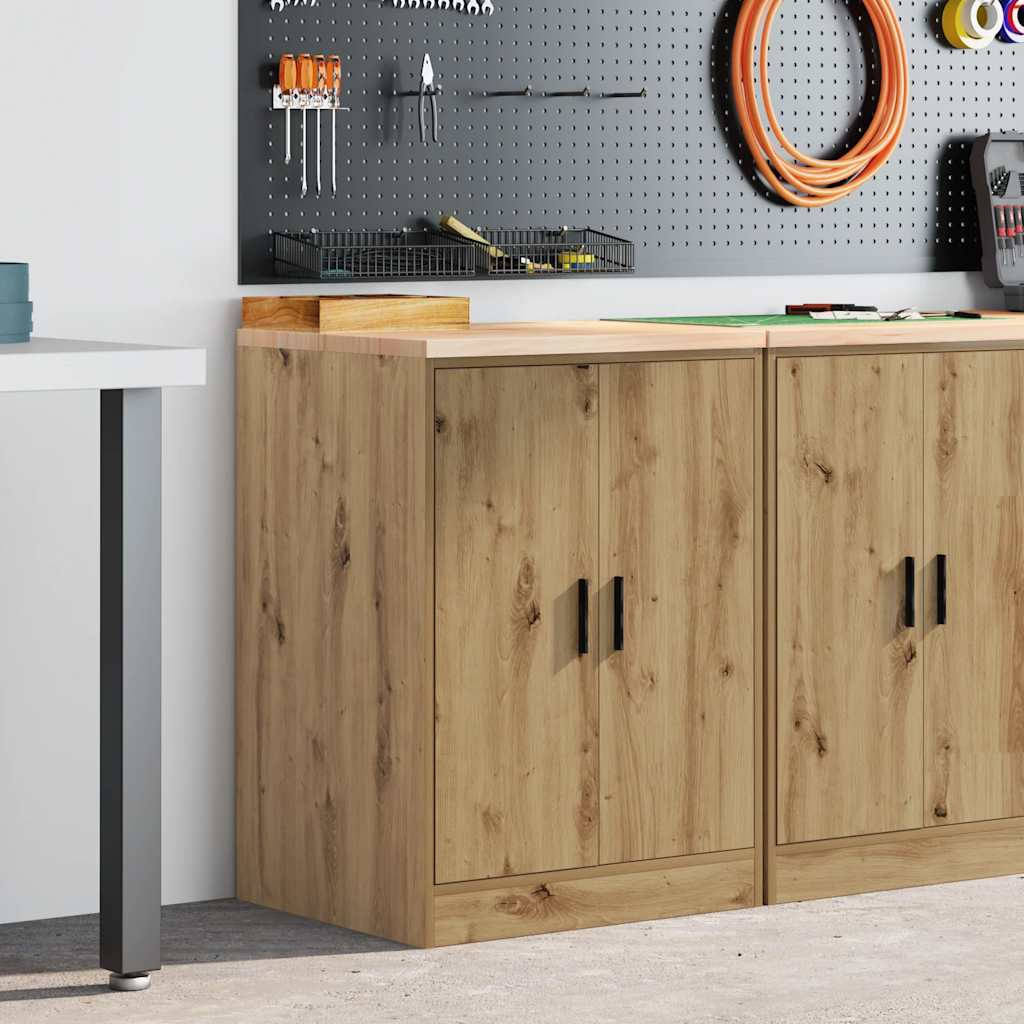 vidaXL Garagen-Aufbewahrungsschrank Artisan-Eiche Massivholz Kiefer