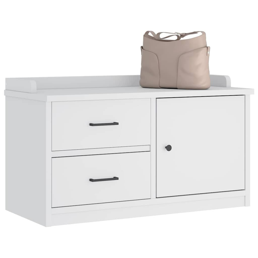 vidaXL Flurbank SANDNES Weiß 87x40x50 cm Massivholz Kiefer