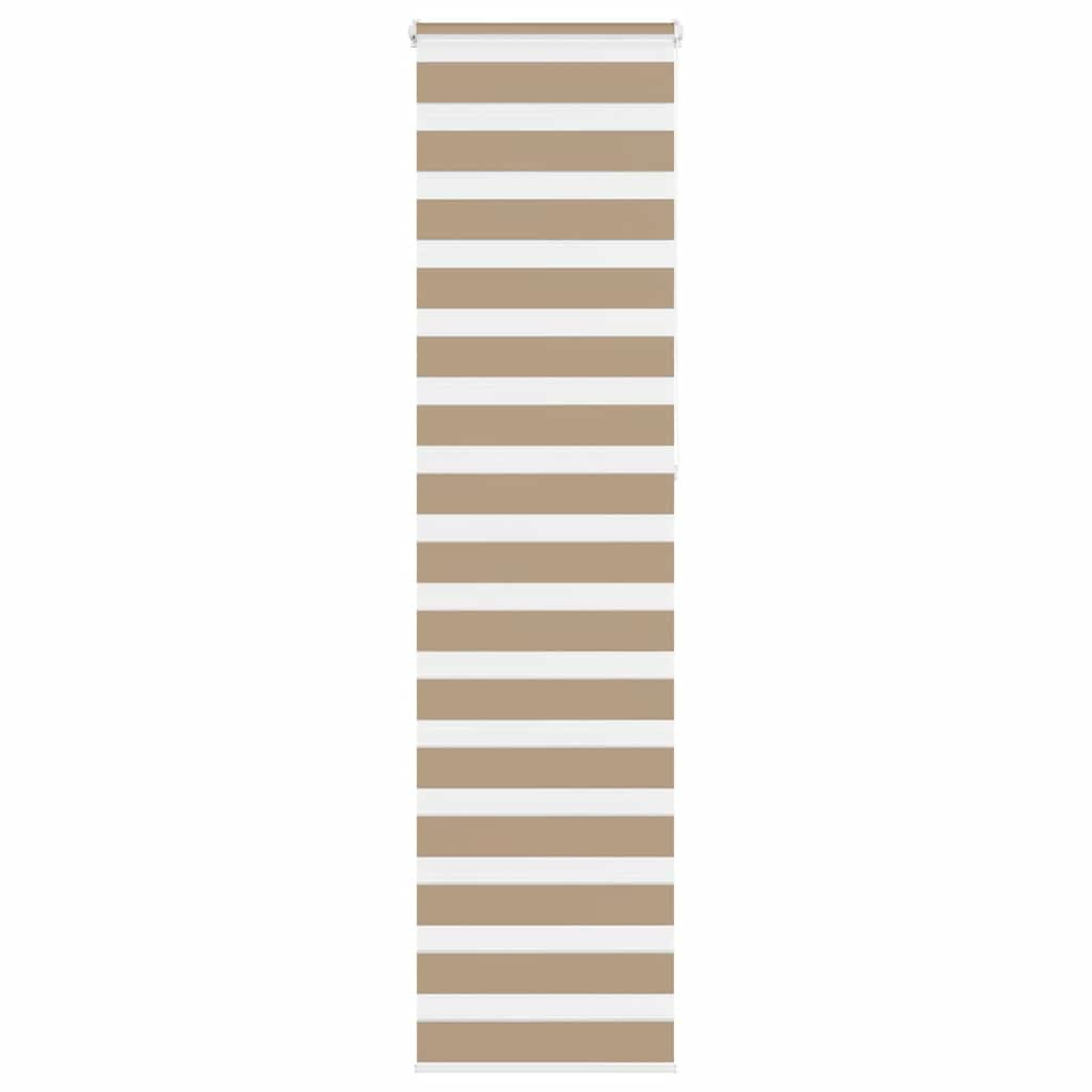 vidaXL Doppelrollo Sandbraun 65x230 cm Stoffbreite 60,9 cm Polyester