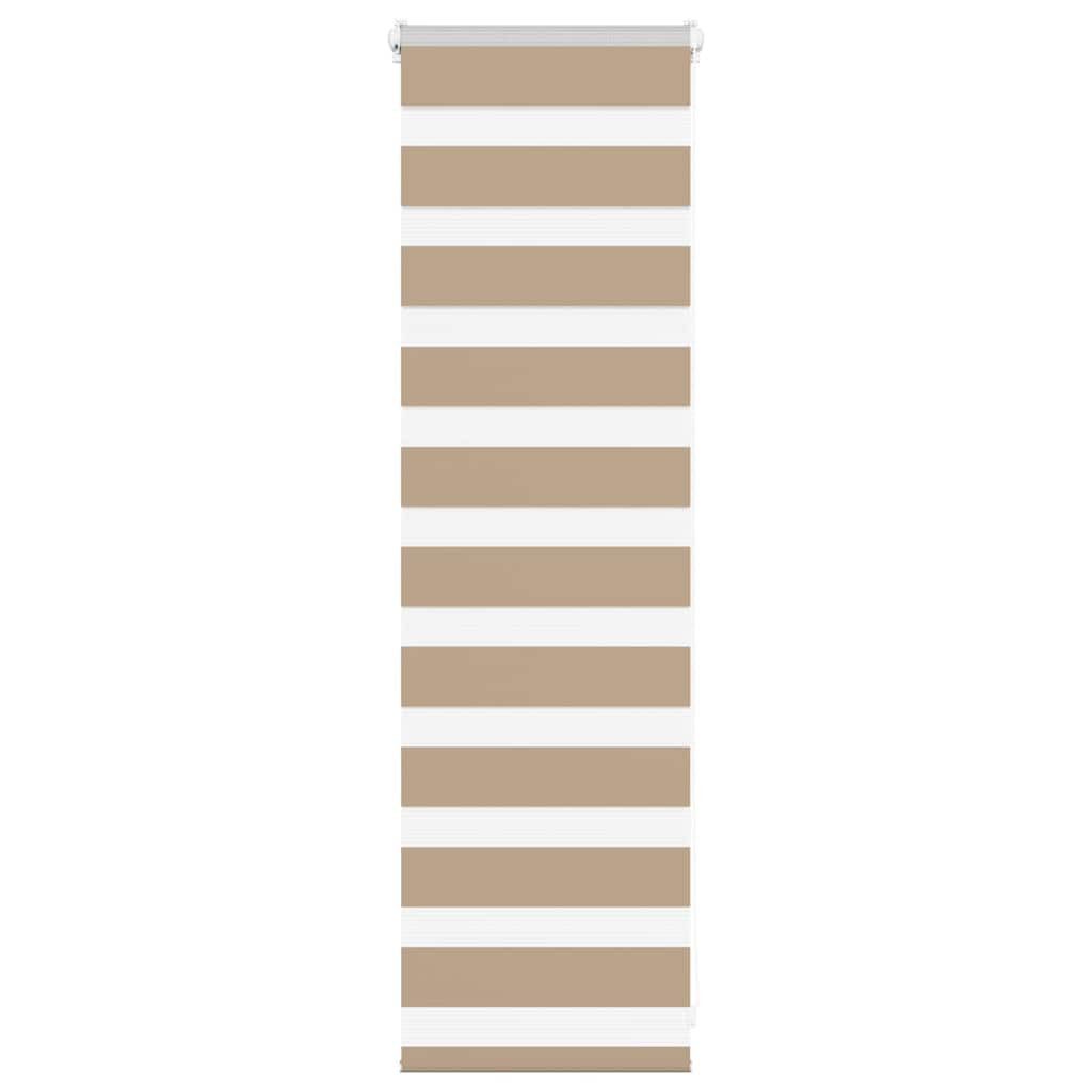 vidaXL Doppelrollo Sandbraun 45x100 cm Stoffbreite 40,9 cm Polyester