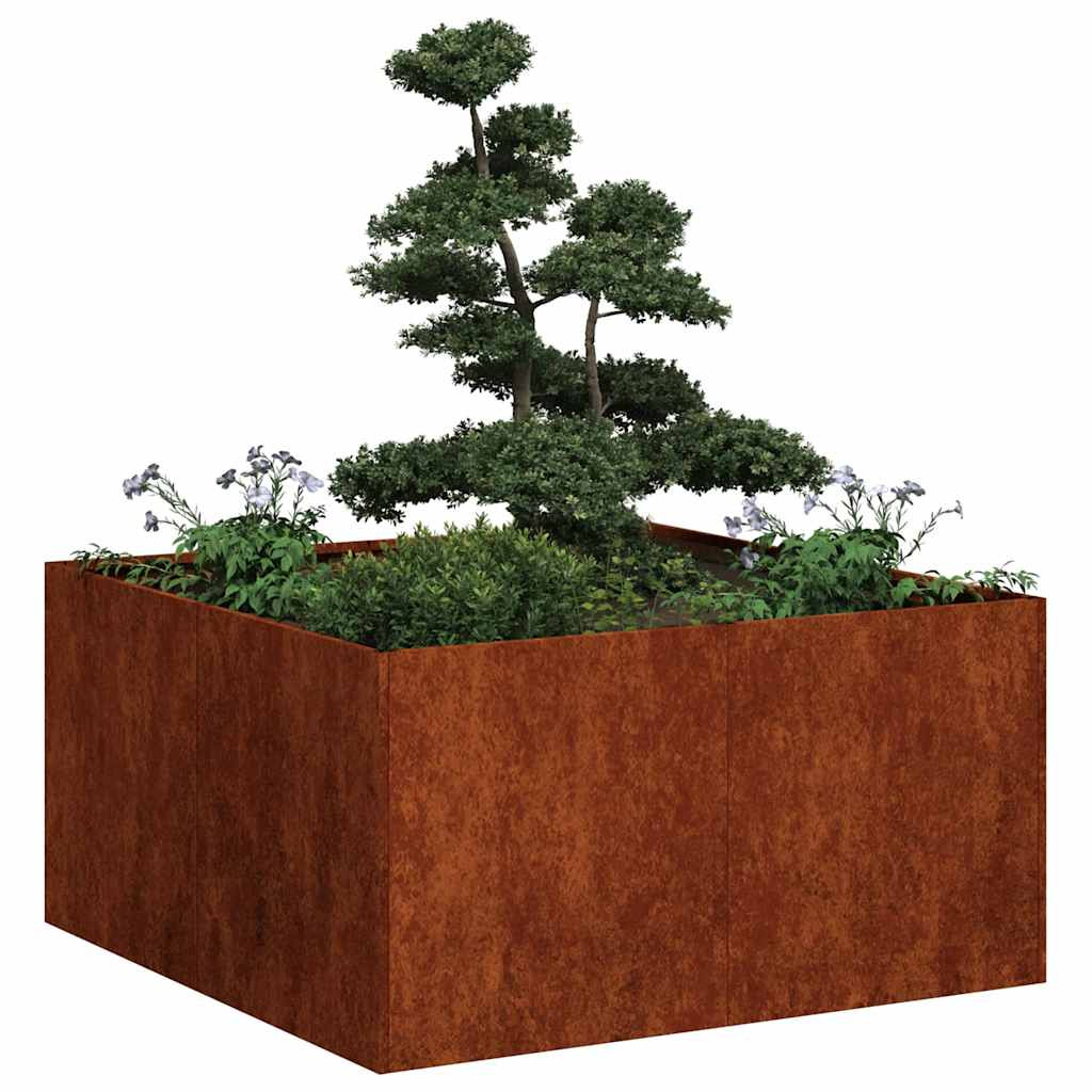 vidaXL Pflanzkübel Rostig 80x80x40 cm Wetterfester Stahl