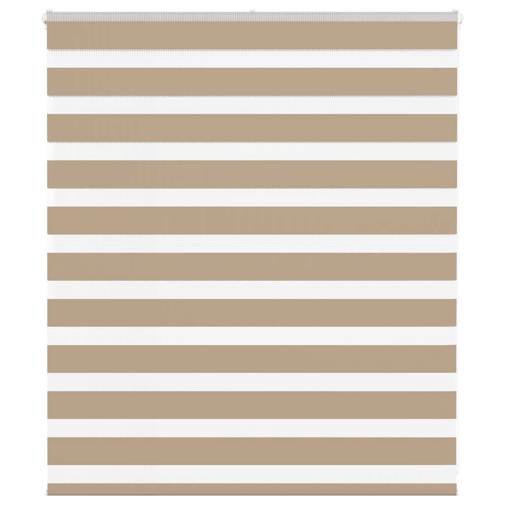 vidaXL Doppelrollo Sandbraun 130x100 cm Stoffbreite 125,9 cm Polyester