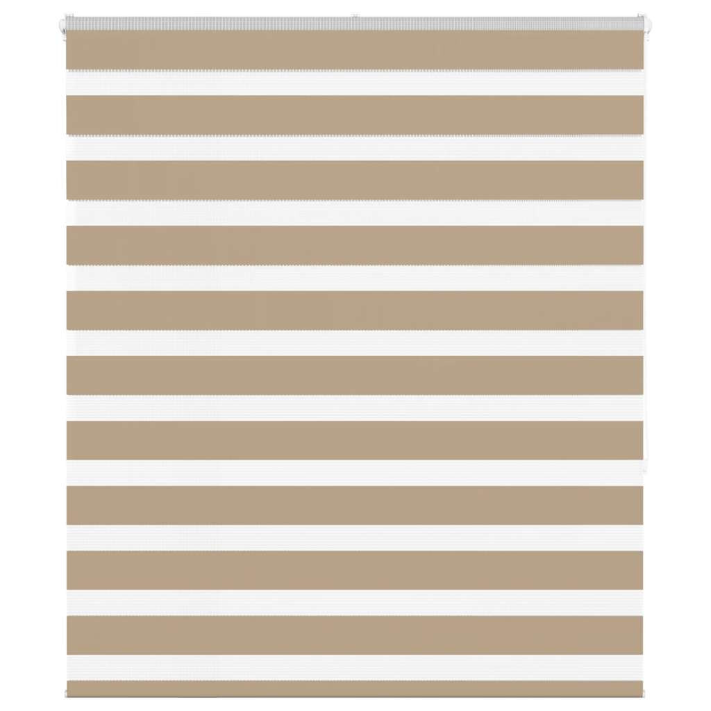 vidaXL Doppelrollo Sandbraun 125x150 cm Stoffbreite 120,9 cm Polyester