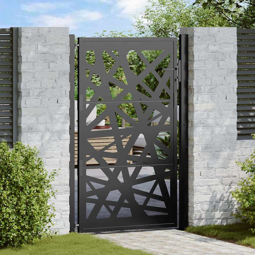 vidaXL Gartentor Schwarz 100x150 cm Stahl Leichtes Design