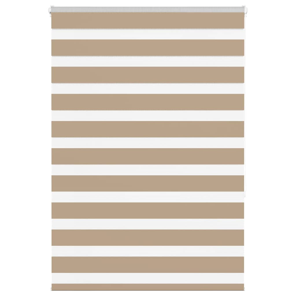 vidaXL Doppelrollo Sandbraun 95x150 cm Stoffbreite 90,9 cm Polyester