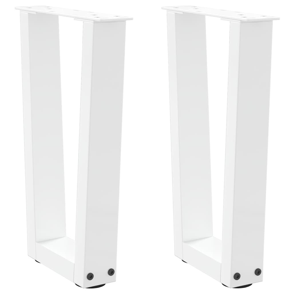 vidaXL Couchtischbeine V-Form 2 Stück Weiß 28x(42-43,3) cm Stahl