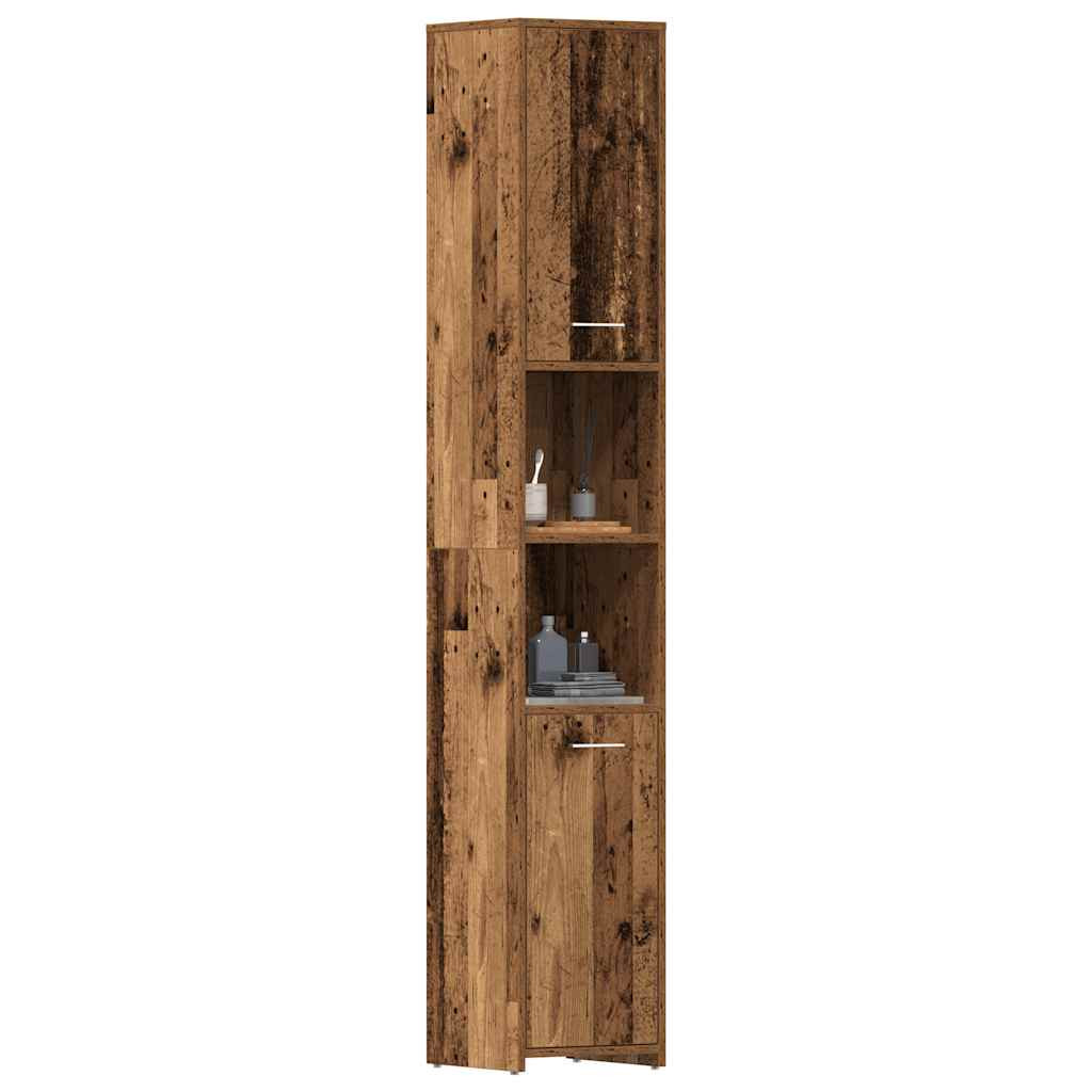 vidaXL Badschrank Altholz-Optik 30x30x183,5 cm Holzwerkstoff