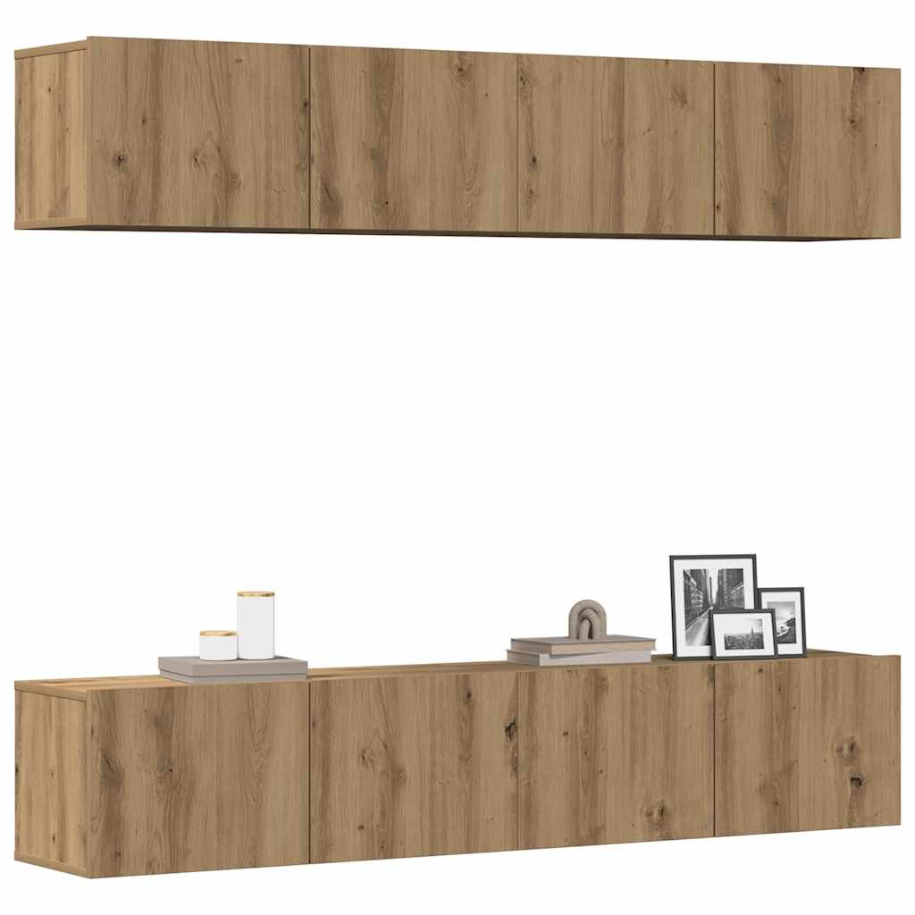 vidaXL TV-Wandschränke 4 Stk. Artisan-Eiche Holzwerkstoff