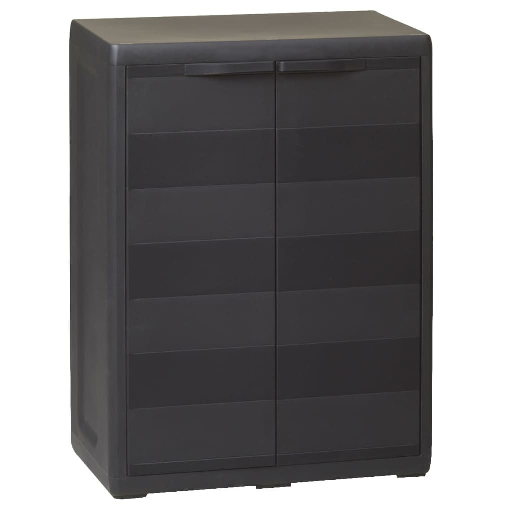 vidaXL Gartenschrank mit 1 Boden Schwarz
