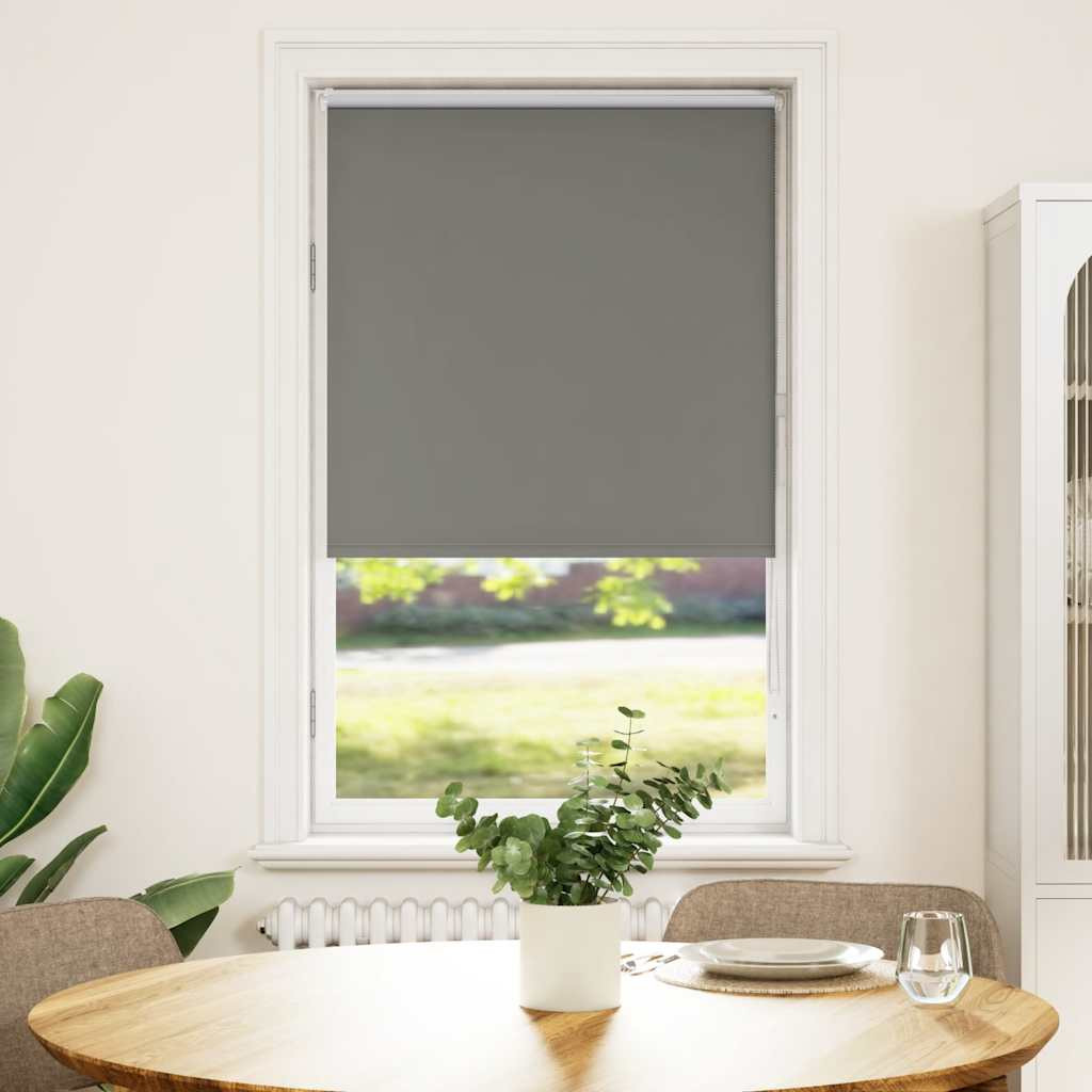 vidaXL Verdunkelungsrollo Grau 70x130 cm Stoffbreite 65,7 cm Polyester